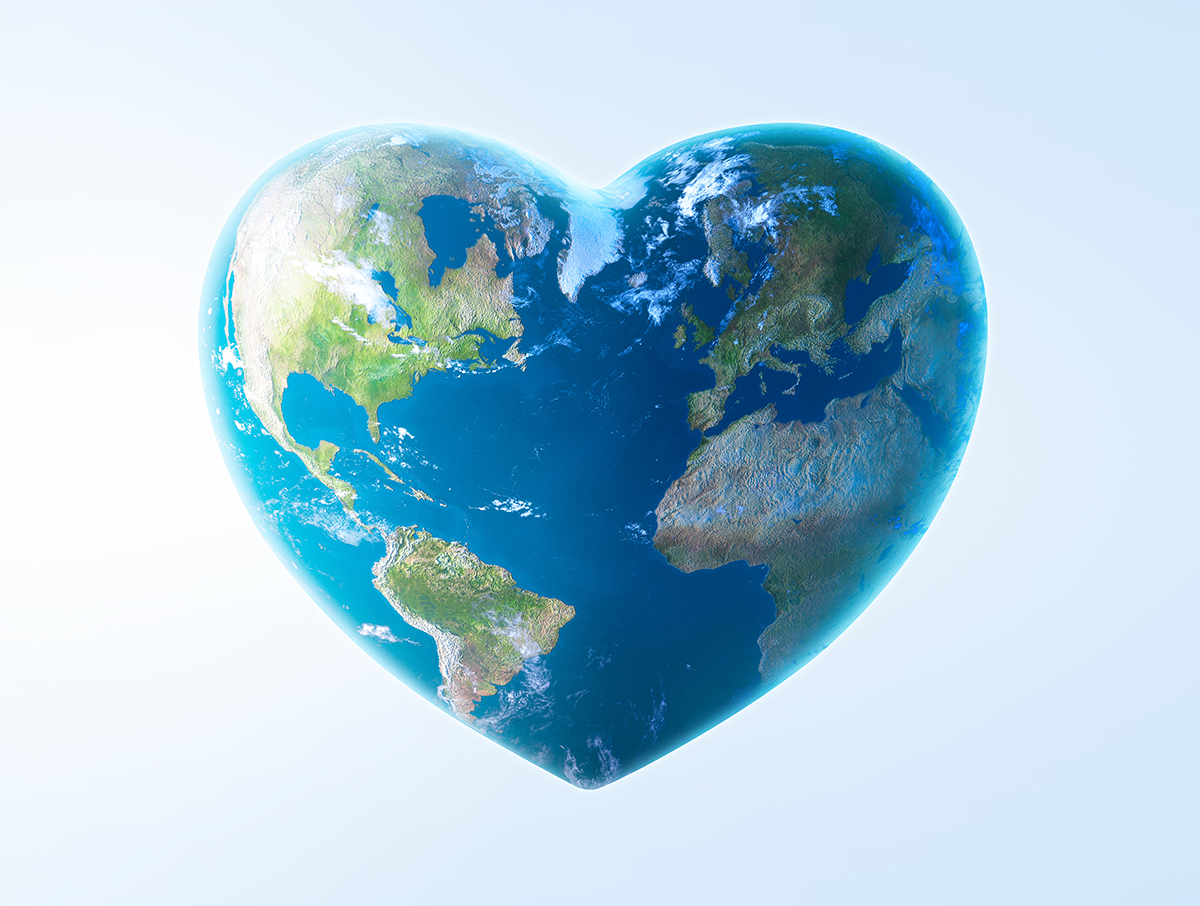 Heart Shaped World Globe